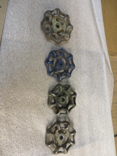 VINTAGE VALVE HANDLE GROUP OF 4 PIECES LIGHT ALLOY 2-1/4"