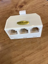 Telephone Phone Triple Triplex Adapter - 3 Phones to One Jack beige phone lines