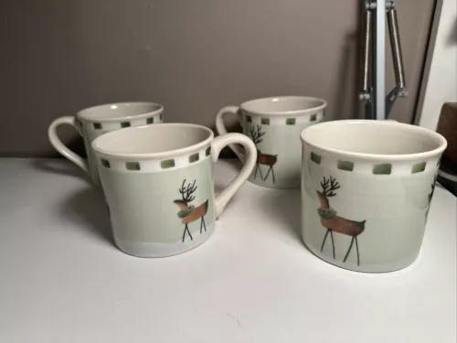 HARTSTONE CHRISTMAS REINDEER SET OF 4 - Large Mugs