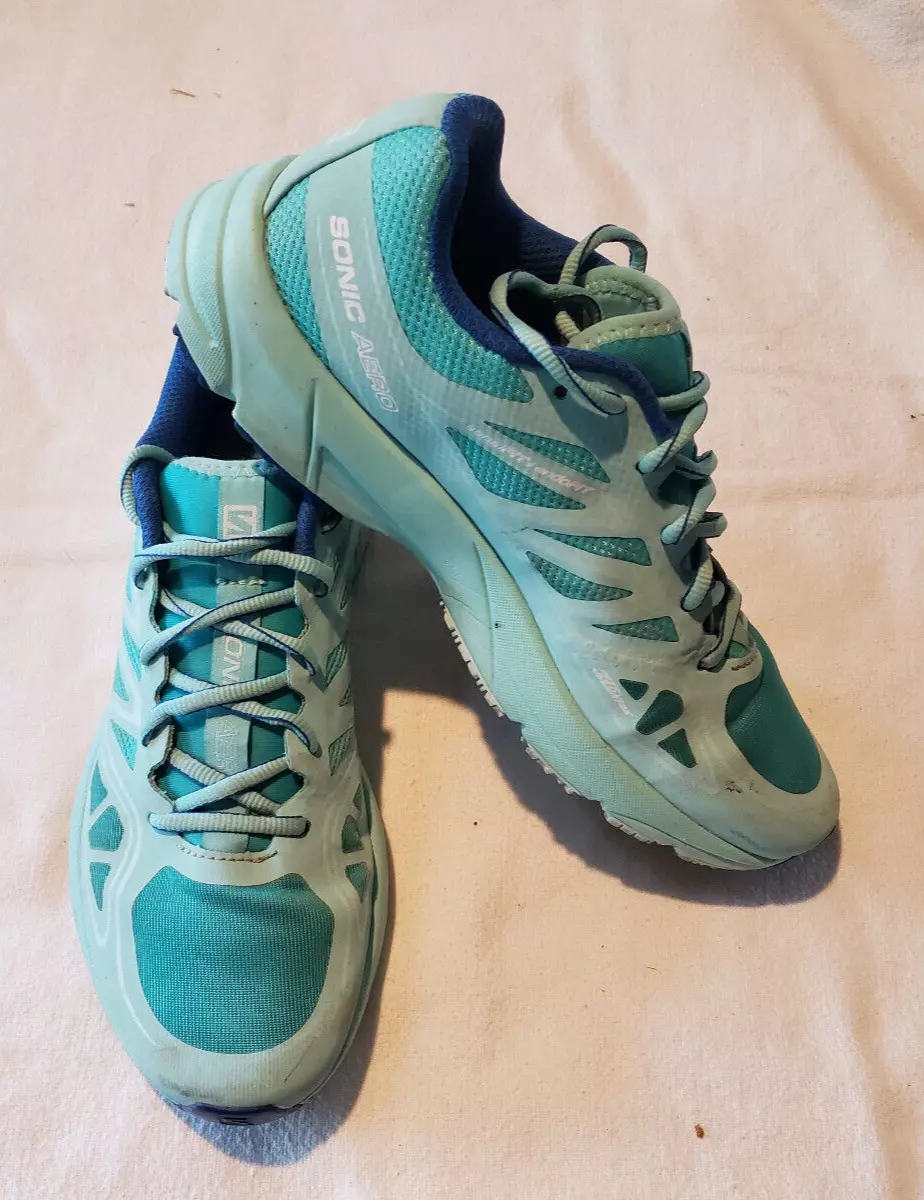 Salomon Sonic Aero Women's Trail Running Shoes US Sz 7.5 Turquoise