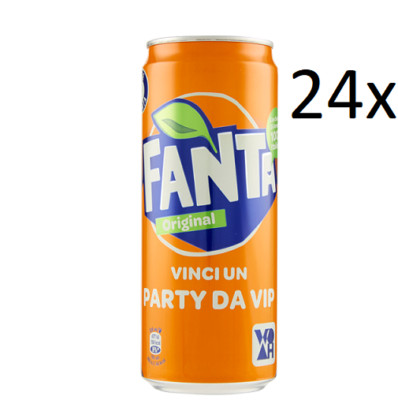 24x Fanta Orange Orangenlimonad Dose 330 ml 100% italienische Orangen