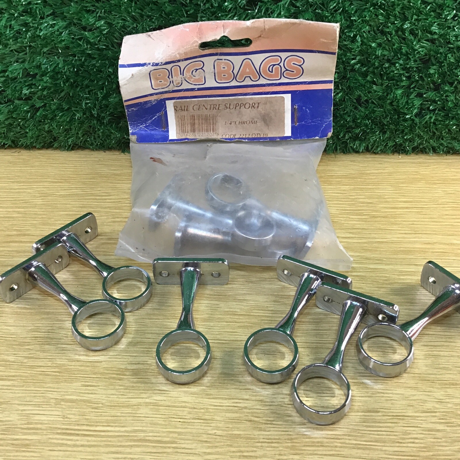 Centre Rail / Wardrobe Support Chromed 3/4 Inch X 10 Vintage Retro...