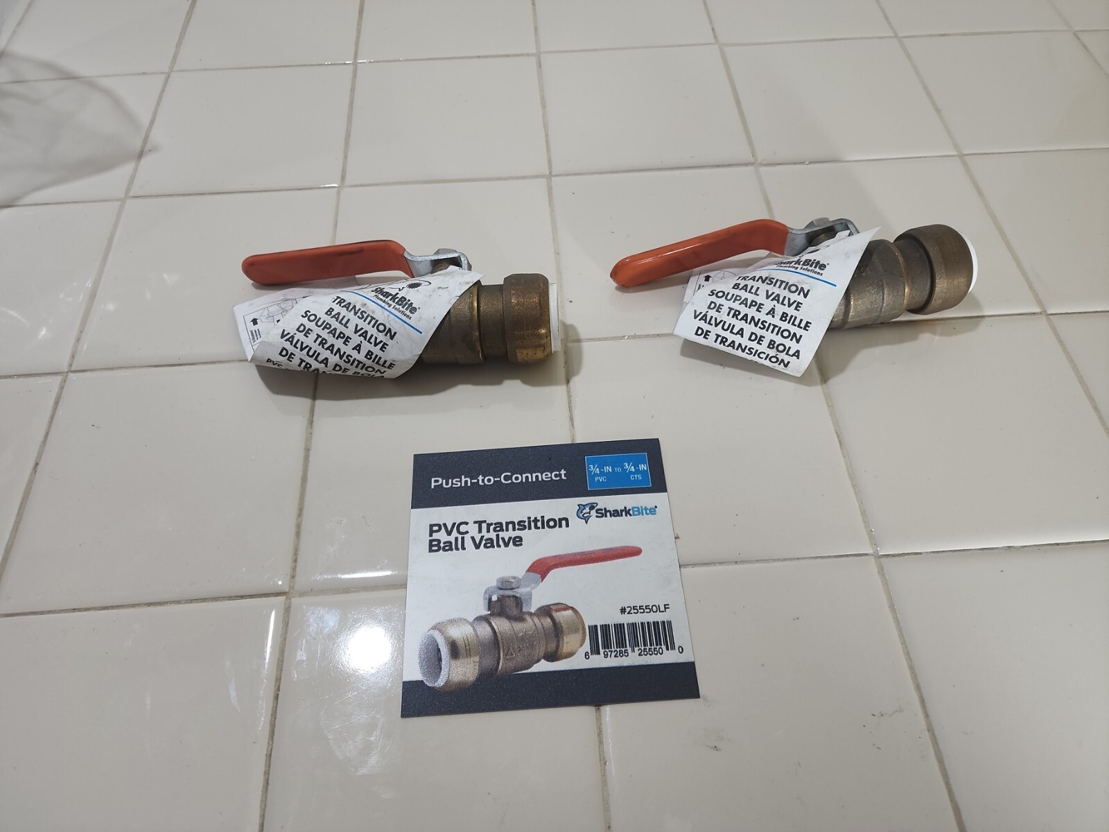 Lot of 2 SharkBite 2555OLF Ball Valve SB 3/4 LL