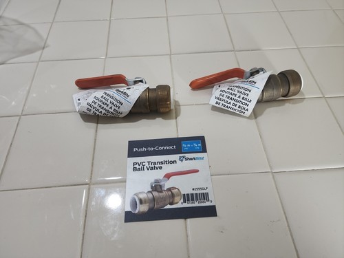 Lot of 2 SharkBite 2555OLF Ball Valve SB 3/4 LL