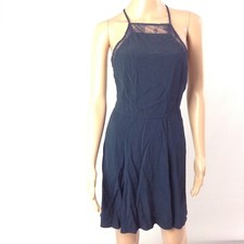 Reformation Women Mini Dress Size S Navy Blue Short Open Strappy Back Solid GUC