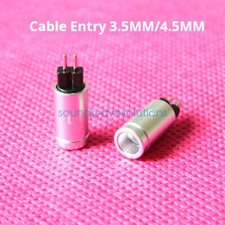 Rhodium-Plated 0.78mm 2 Pin Jack Adapter Metal Housing Black Silver