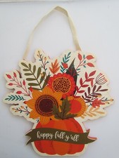 Thanksgiving Sign happy fall y'all wall hanging  Primitives by Kathy 109876 NEW