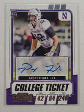 2021 Contenders Draft Picks Paddy Fisher RC Auto #178 Northwestern