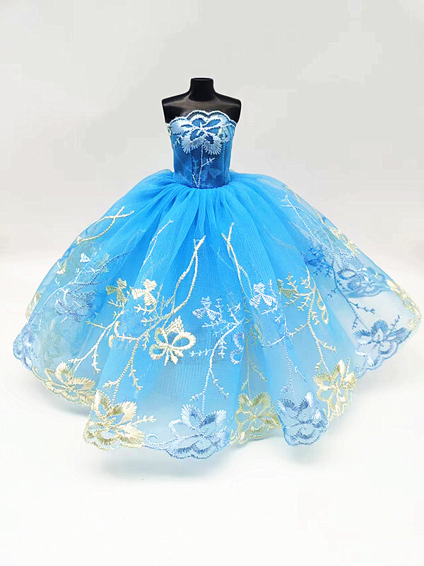 1/6 Doll Clothes Floral Lace Wedding Dress 11.5" Dolls Outfits Gown Accessories