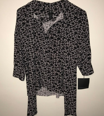 NWT Norma Kamali Floral Shirt Women SIZE XS Puff Sleeve Fluer FAST SHIPPING