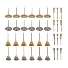 36Pcs Brass Wire Wheel Cup Pen Brush Mix Set For Dremel Rotary Tool Die Grinder