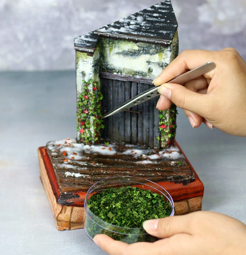 Diorama Simulation Leaves Model Miniature Fallen Leaves Scene Display Prop Model - Image 4 of 4