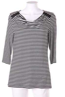 olsen selection Shirt Stripes Cowl Neck D 36 black-white
