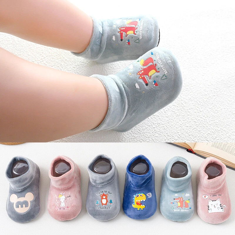 Toddler Baby Cartoon Floor Socks Shoes Boys Girls Non-Slip Warm Soft Slippers - Изображение 2 из 4