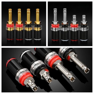 4PCS HiFi Audio Lang/Kurz Lautsprecher Binding Post Female Banana Jack Connector