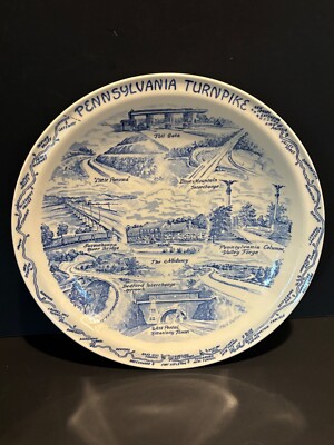Vintage Vernon Kilns Pennsylvania Turnpike Souvenir Plate Howard Johnsons USA