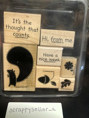 STAMPIN UP WOOD MOUNTED Rubber Stamp Set SUPER SQUIRREL