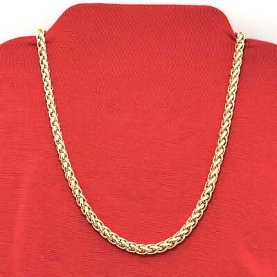 Vintage  5 mm  Gold  tone    Adjustable 16-19''   Braided   Chain  Necklace