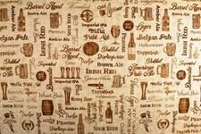 Beer fabric, Types of Beer, Quilting fabric, On Tap - price by half metre