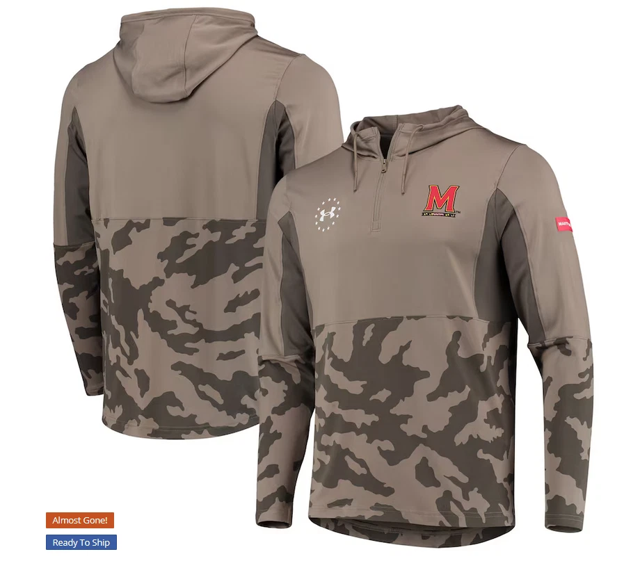 Para Hombres Under Armour UA Maryland Terrapins Militar Sudadera Chaqueta con Capucha Nueva