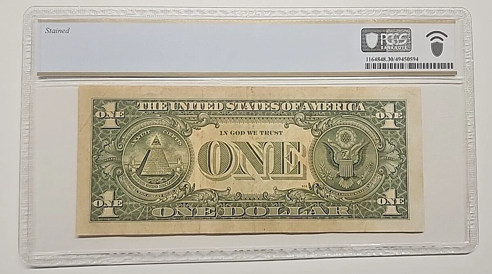 PCGS30 VF Insufficient Inking Error Missing Third Print 1988 - Image 2 of 2