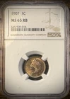1907 Indian Head Cent NGC MS 65 RB