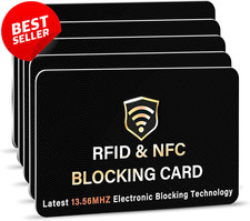 5 Pack RFID Blocking Cards NFC Wallet Purse Credit Debit ID Protector Black - US
