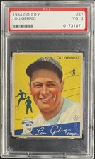 1934 Goudey (R320) #37 Lou Gehrig PSA 3 VG Well Centered Nice Color