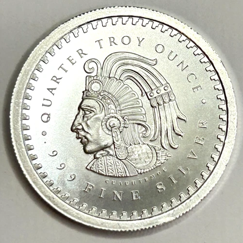 1/4 oz Aztec Calendar .999 Fine Silver Round Bullion Golden State Mint - 12