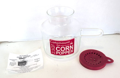 Microwave Popcorn Popper Catamount Glass Corn Popper 2 1/2 Quarts