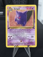 JCC Pokémon Gengar Fossil 1ª Edición Holo Raro 20/62 Inglés