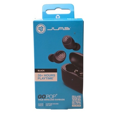JLab GO POP+ True Wireless Bluetooth Earbuds Black EBGAIRPOPRBLK124 New Sealed 