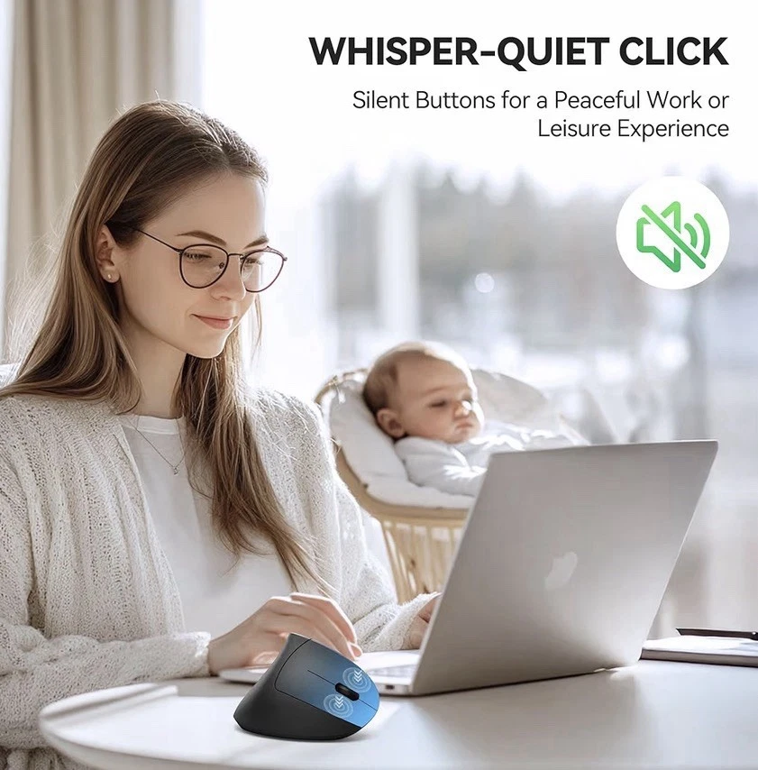 TECKNET Ergonomic Mouse, Wireless Bluetooth Vertical Mouse 4800 DPI Silent Mouse - Image 4 of 4