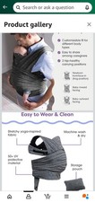 Boppy Baby Carrier ComfyFit Adjustable Heathered Gray Wrap, 8-35lbs