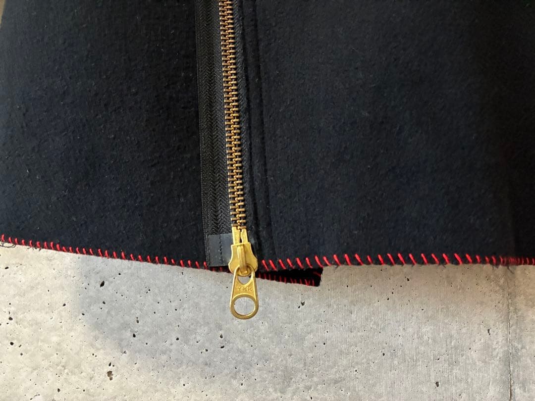 RAINMAKER Wool Double Riders Jacket Black Red Sti… - image 5