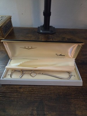VINTAGE ANSON POCKET WATCH FOB CHAIN WITH ORIGINAL BOX NEW!!!! MID CENTURY