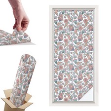 Frosted Privacy Window Film Privacy Floral Elegance Art Multicolored