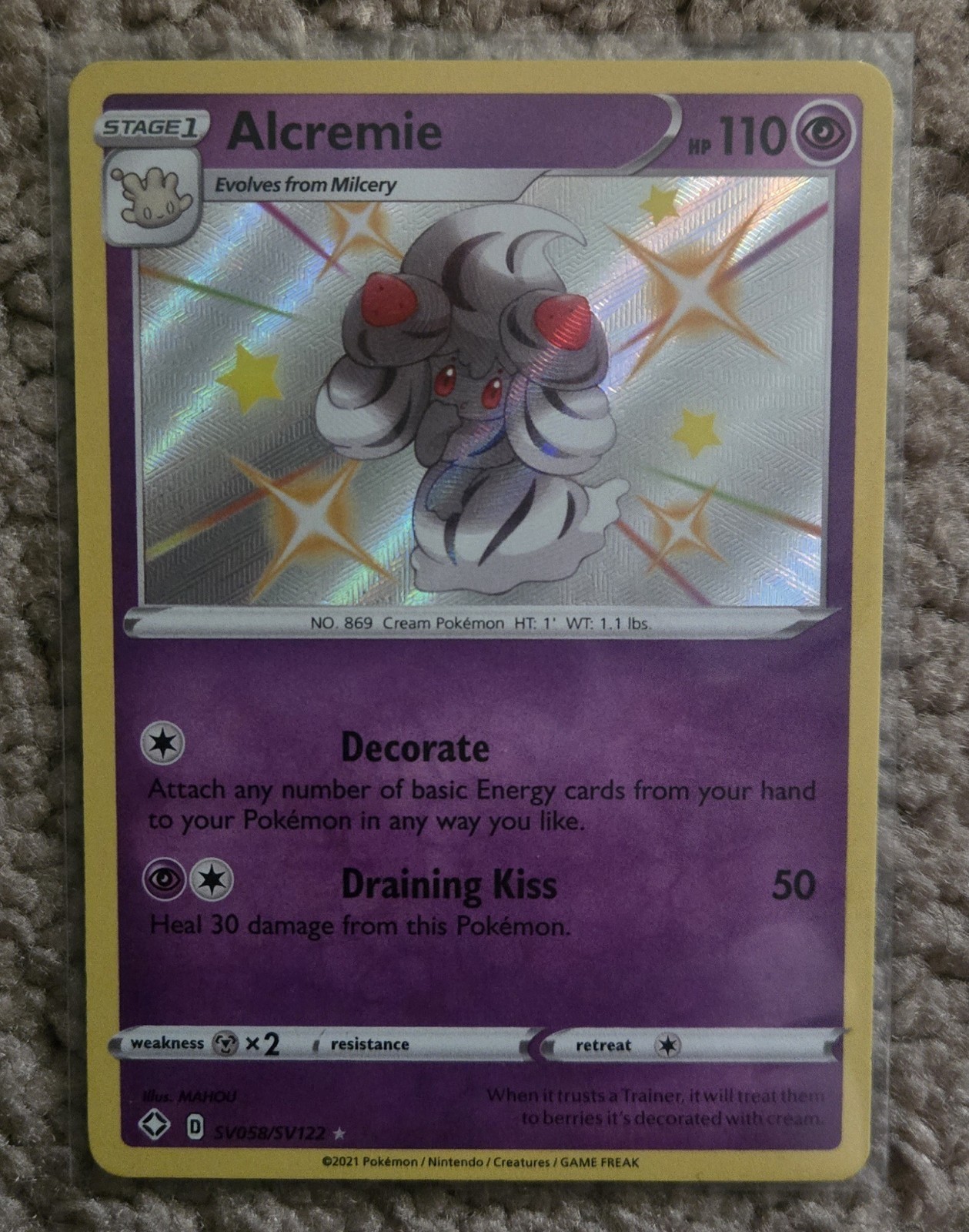 Alcremie SV058/SV122 Pokémon Shining Fates: Shiny Vault Holo