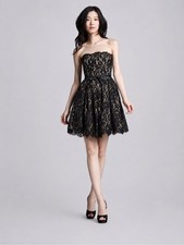 Robert Rodriguez for Neiman Marcus Target Black Lace Strapless Party Dress 2