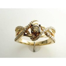 Le Vian 14K Yellow Gold Cocktail 0.78 cts Chocolate Vanilla Diamonds Size 7