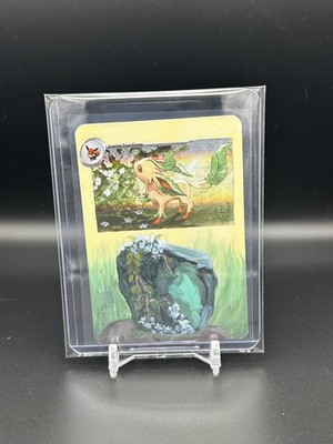Leafeon Altered Pokémon Pokemon Card TCG Hand Painted Print Custom Art
