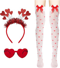 Headband Valentines Day Heart Glasses Bow Stockings Love Hair Hoops Bands Head B
