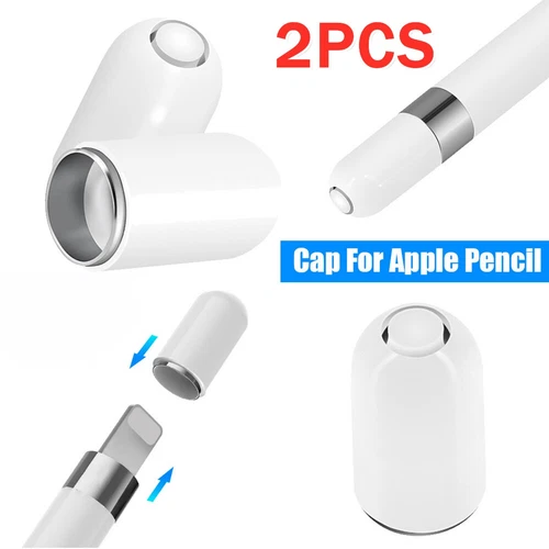 2 Stück Magnetische Ersatzkappe für Apple Pencil 1 weiß Ersatzdeckel Kappe NEU