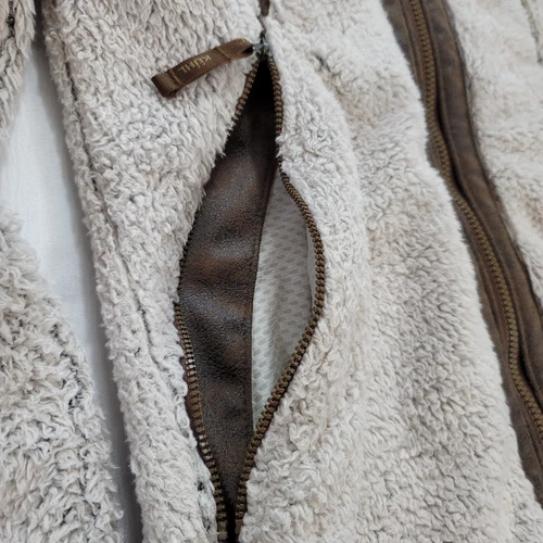 Kuhl Jacket Womens Small Beige Pile Flight Sherpa Fleece Hooded Coat Full Zip - Picture 5 of 12