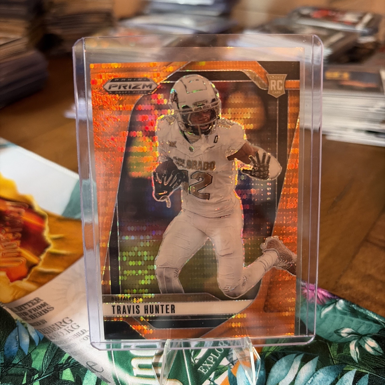2025 Panini Prizm Draft Picks - Travis Hunter #20 Orange Pulsar Prizm /75 (RC)