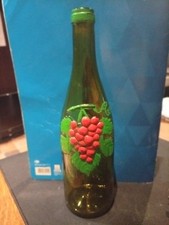  Bouteille en Verre Sculptée d'une Grappe de Raisin Peinte Modèle Déposé FORTANT