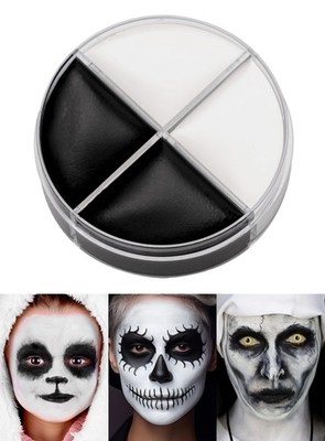 Schminke schwarz-weiß Make up 15ml Fasching Karneval - Voll deckende