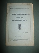 Le pistolet automatique français modèle 35 A école spéciale militaire 1950