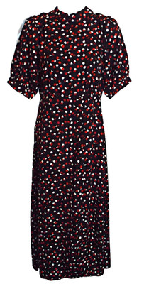 NEU BRAVE SOUL QUALITÄT SCHWARZ & ROT BLUMEN NELKE MAXIKLEID GR. 10 # 1102