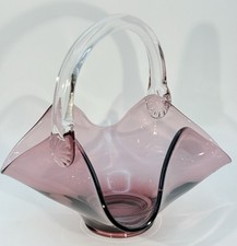 Amethyst glass basket titled 'Epic' by Viking Glass